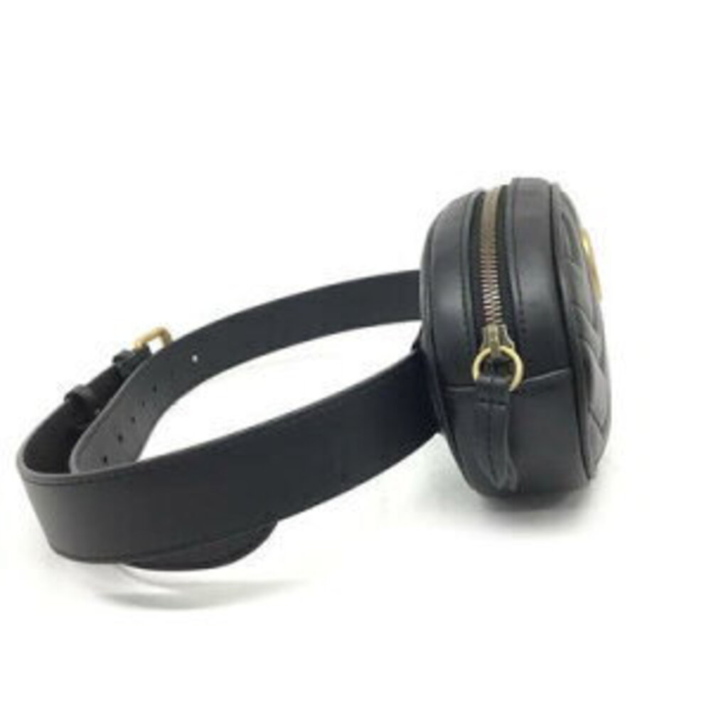 Starts Gucci GG Marmont Leather Belt Bag Waist Black - Picture 3 of 8